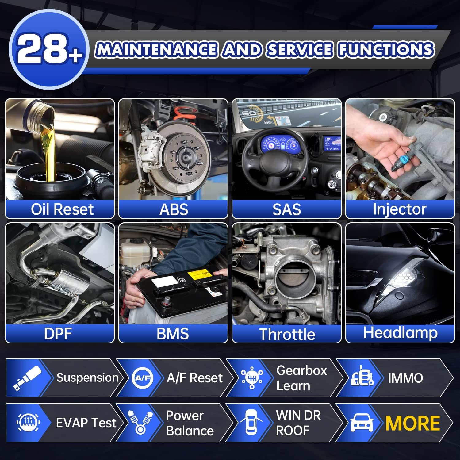 Autel MaxiCheck MX808S Android 11 Scanner [EU Version 2024], Like MaxiCOM MK808S/MK808Z, Newer Model of MK808/MX808, Fully Bi-Directional, 28+ Service, OE All System Scan, ABS/SRS/EPB/BMS