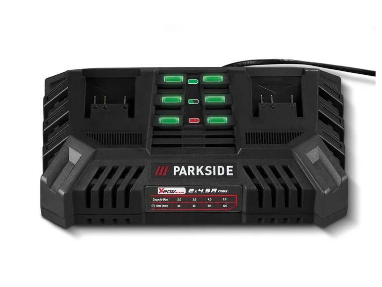 PARKSIDE Chargeur de batterie double PDSLG 20 B, 2 x 4,5 A, 20 V