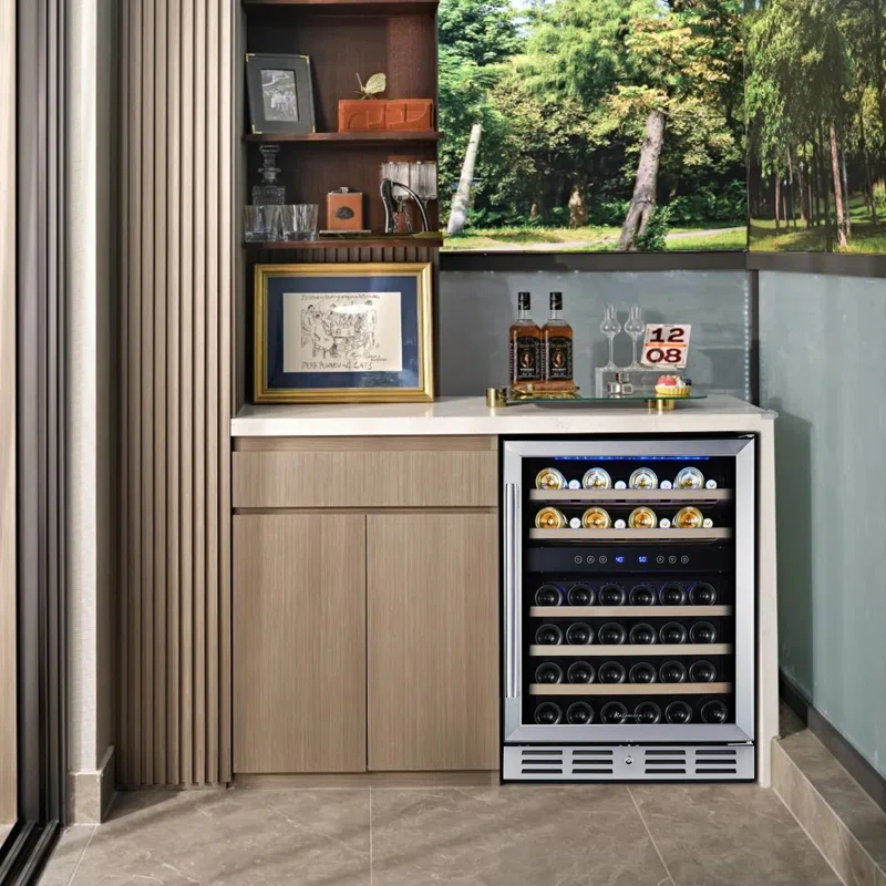 Kalamera Dual Zone 23.5'' 46 Bottle Wine Refrigerator with Reversible Door