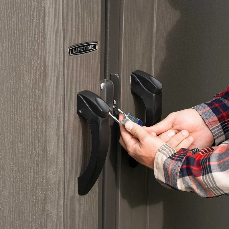 8' wide x 12.5' ​​deep plastic storage shed