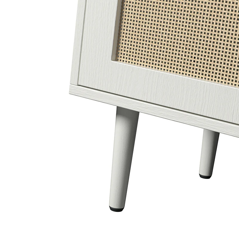 Posey 56 Wide Wood and Rattan Kacie Modern Sideboard