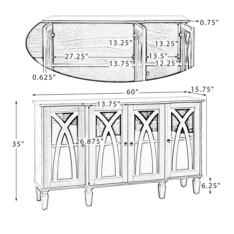 Danny 60 Wide Sideboard