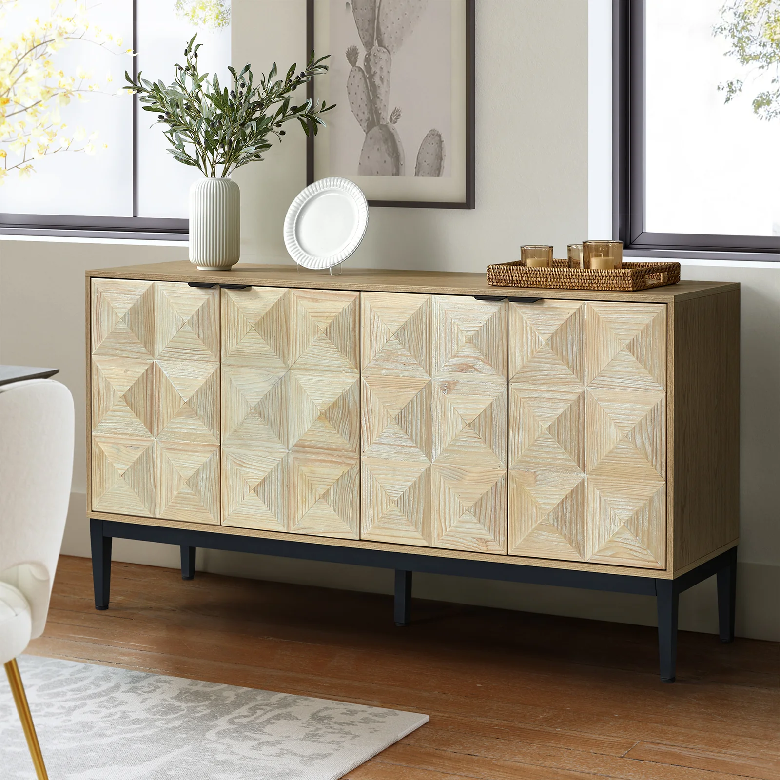Kamu 60 Wide 4-Door Modern Style Sideboard