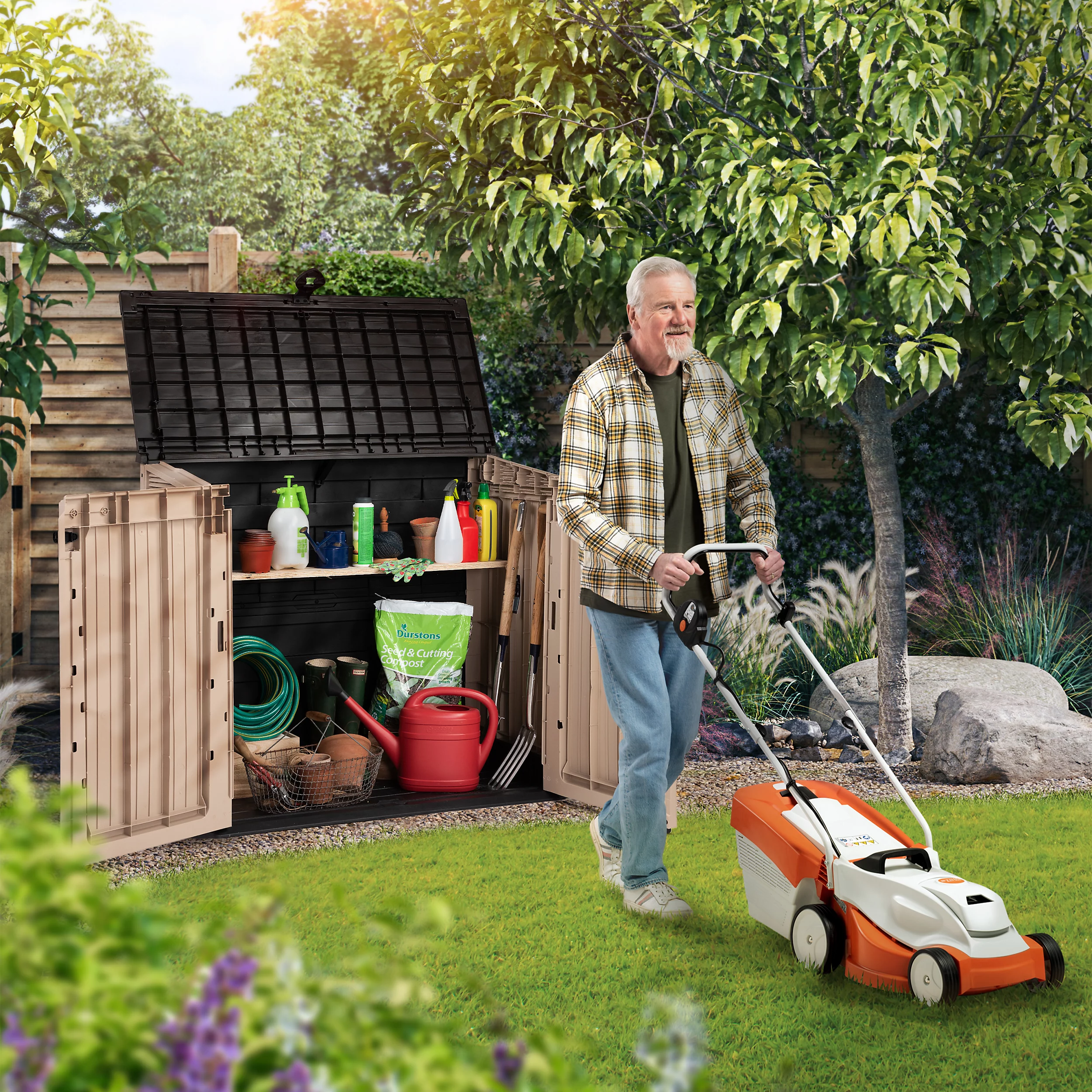 Keter Store It Out Midi Beige & brown Garden storage box 880L