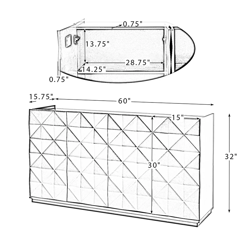 Clare 60 Wide Sideboard