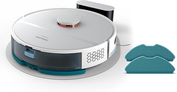 Philips HomeRun 2000 Series: 2-in-1 robot vacuum cleaner and mop, suction power 2700 Pa, run time 130 minutes, laser navigation, carpet enhancement, app control, white (XU2000/20)