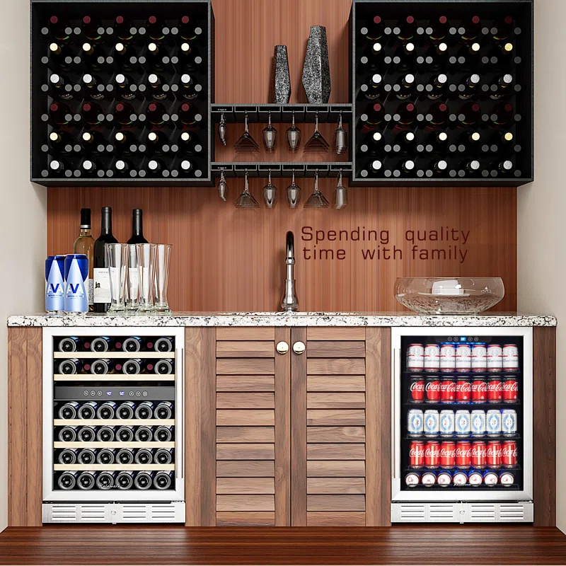 Kalamera Dual Zone 23.5'' 46 Bottle Wine Refrigerator with Reversible Door
