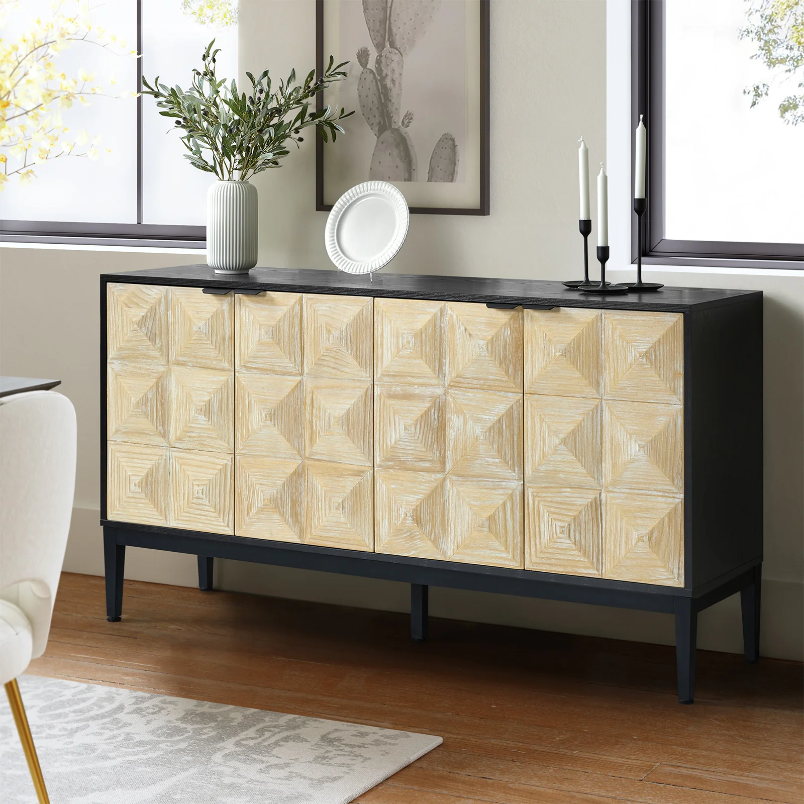 Kamu 60 Wide 4-Door Modern Style Sideboard
