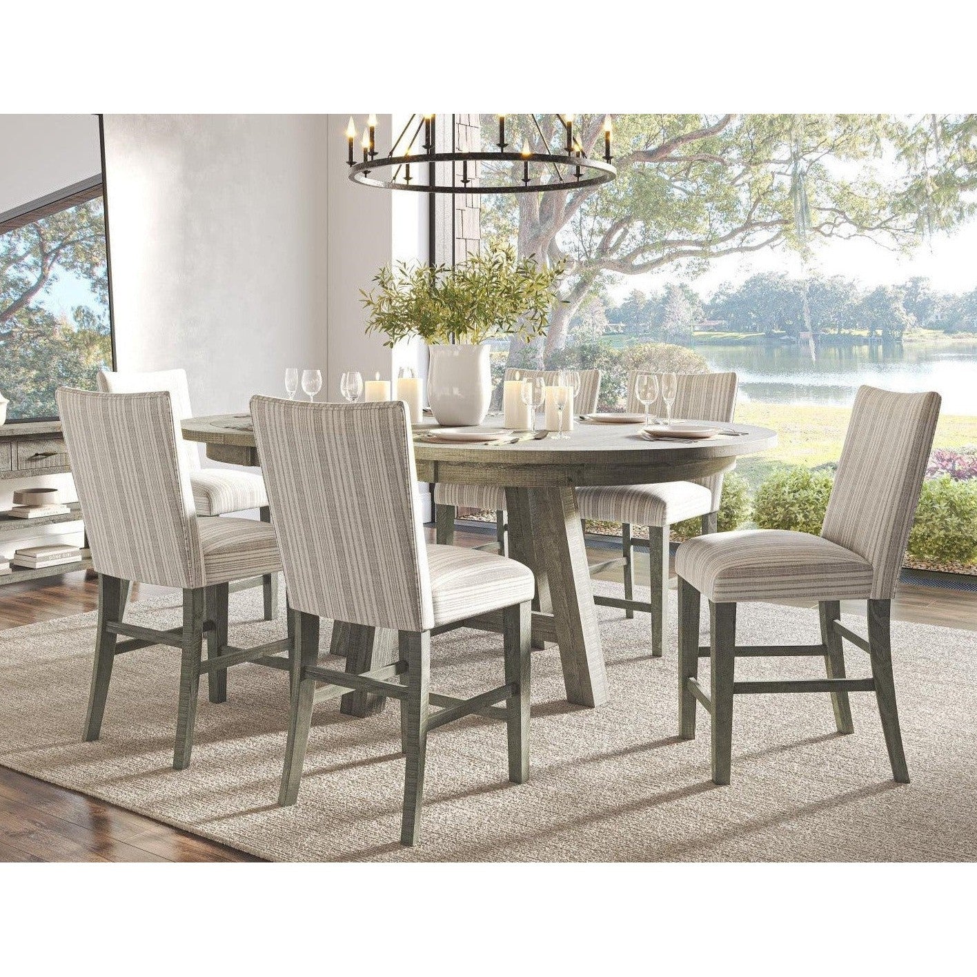 Saratoga 7-Pc Dining Set Oval Extension (54-78) Counter Height