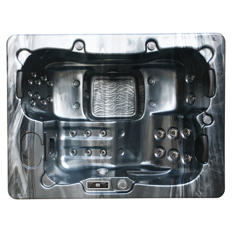 WSINC 3 - Person 27 - Jet Acrylic Rectangular Hot Tub with Ozonator in Grey Oak