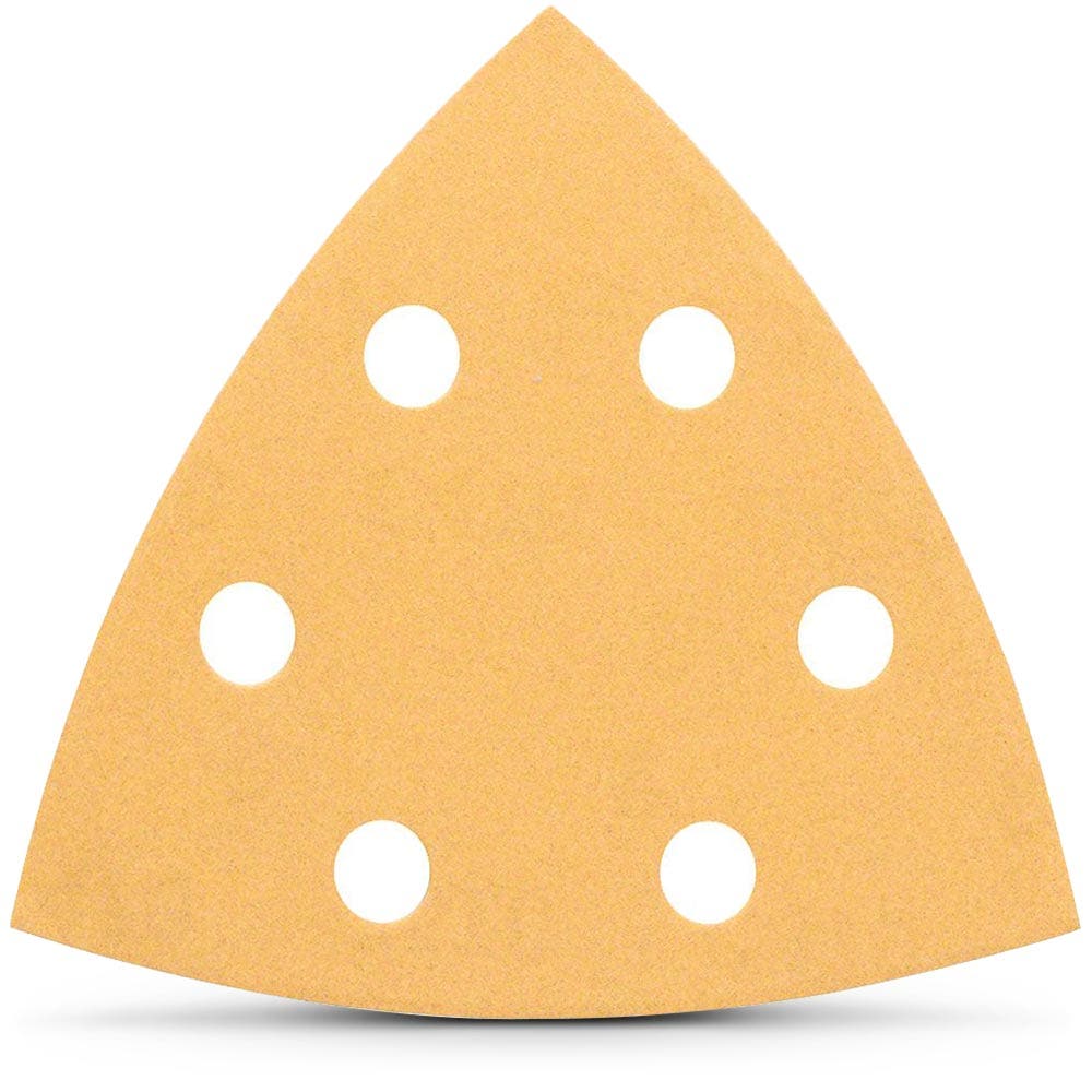 BOSCH 93mm 240-Grit 6-Hole Hook & Loop Delta Sanding Sheet for Wood & Paint - C470 - 5 Piece