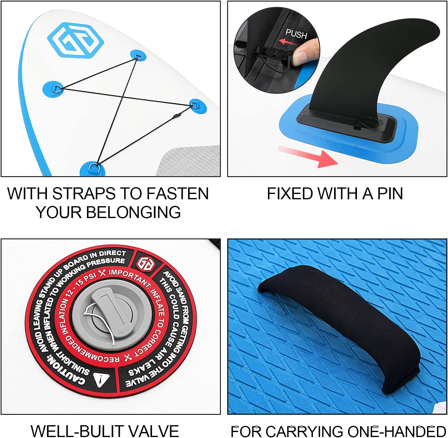 Goosehill Inflatable Stand Up Paddle Board, Premium SUP Package, 10' Long 32