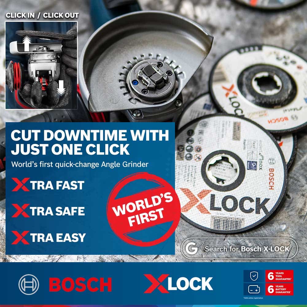 BOSCH X-LOCK™ 18V Brushless 125mm Angle Grinder Skin GWX 18V-10 C 06017B0200