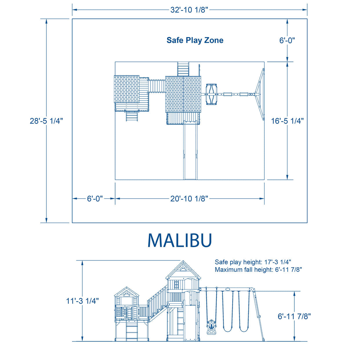 Malibu Wooden Swing Set