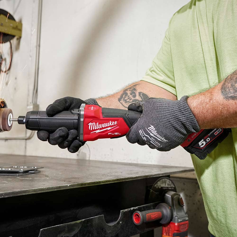 MILWAUKEE 18V FUEL™ 1/4" Braking Die Grinder w/ Deadman Paddle Switch Skin M18FDGROVPDB0