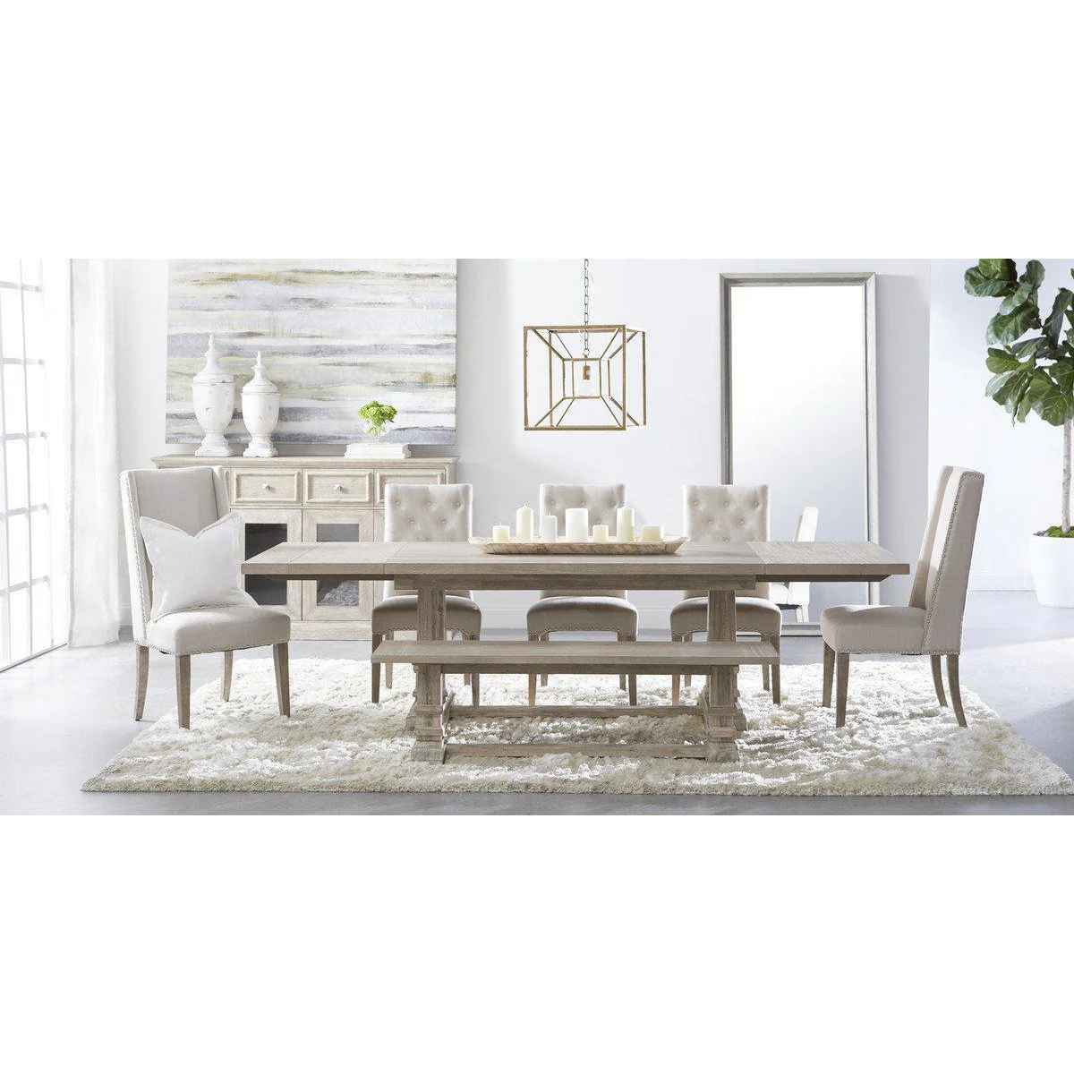 Hudson Extension (78-110) Dining Table in Wire Brushed Natural Gray