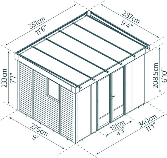 Palram - Canopia Copenhagen 9x12 Studio Kit