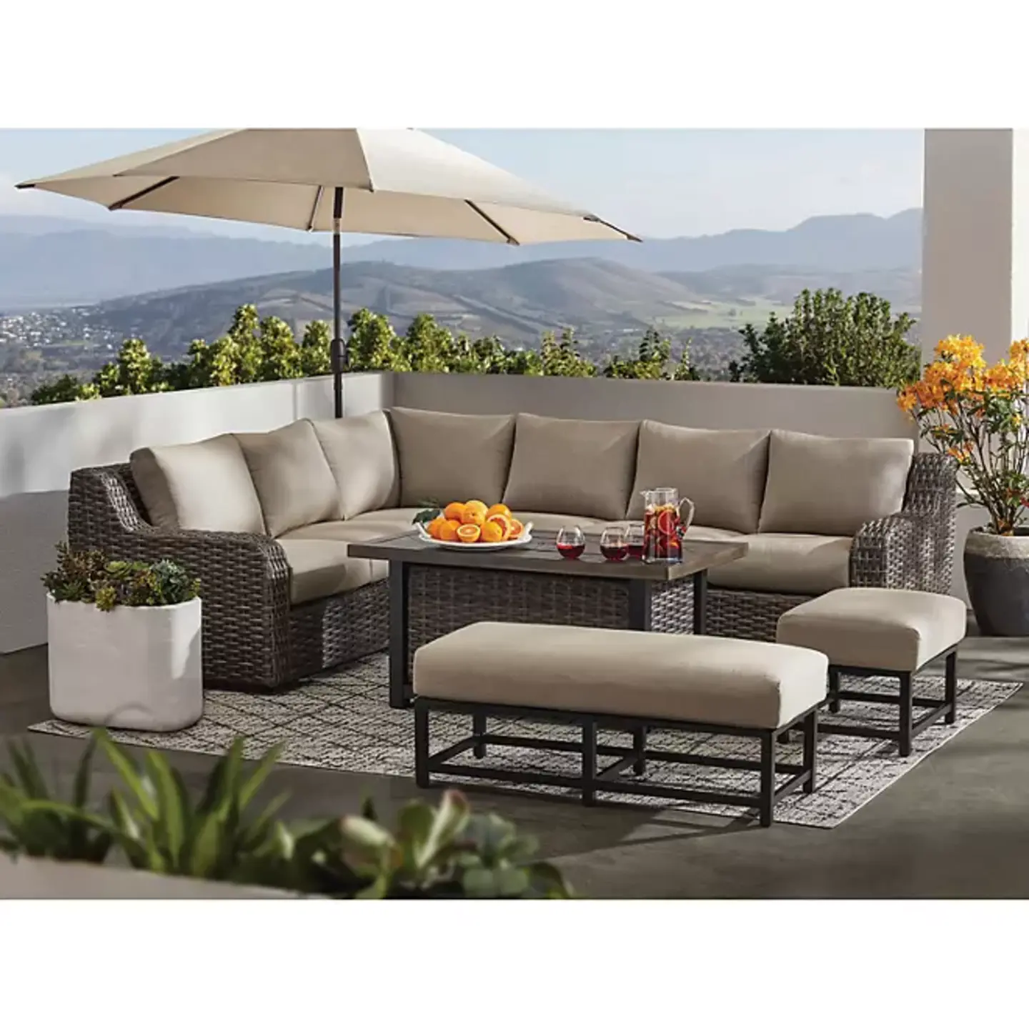 Athena 7-Piece Sectional with Firepit
