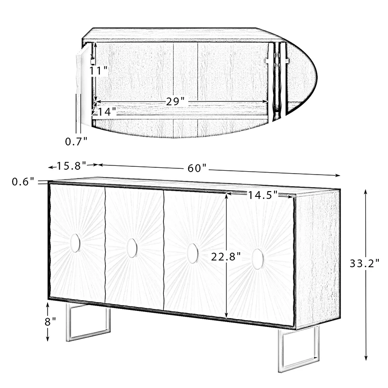 Ariano 60 Wide Sideboard
