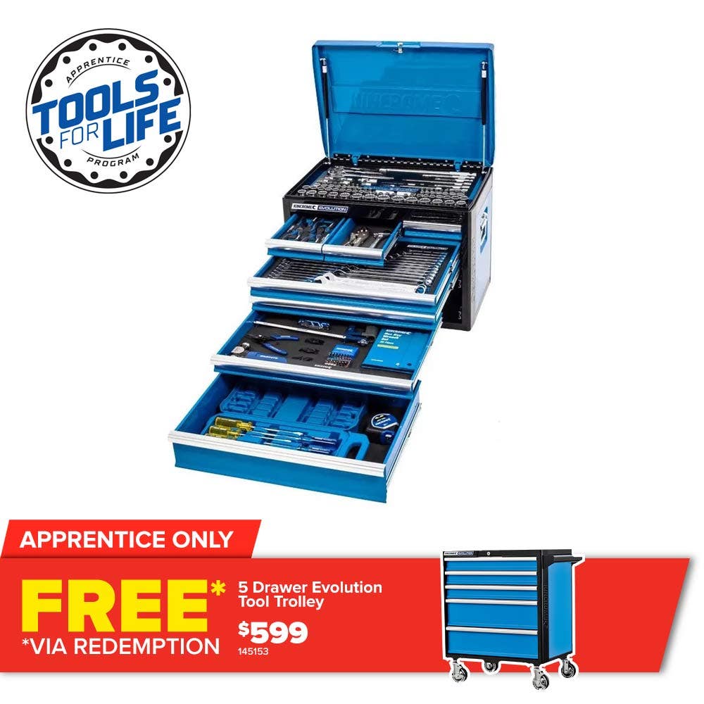 KINCROME Evolution TFL Tool Chest Kit 207 Piece 7 Drawer Deep P1705