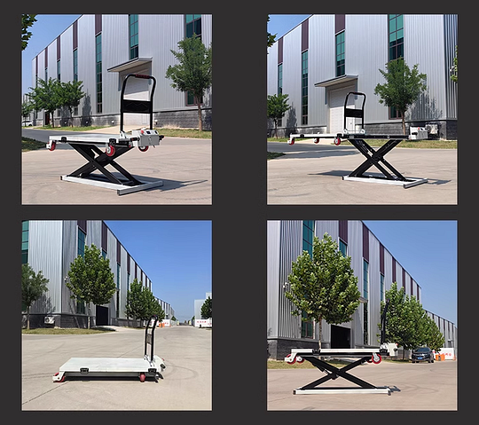 Hydraulic Mobile Lift Table Scissor Lift Cart, Electic Scissor Lift Table w/ 4 Wheels for Material Handling, Small Flat Cart for Easy Transportation