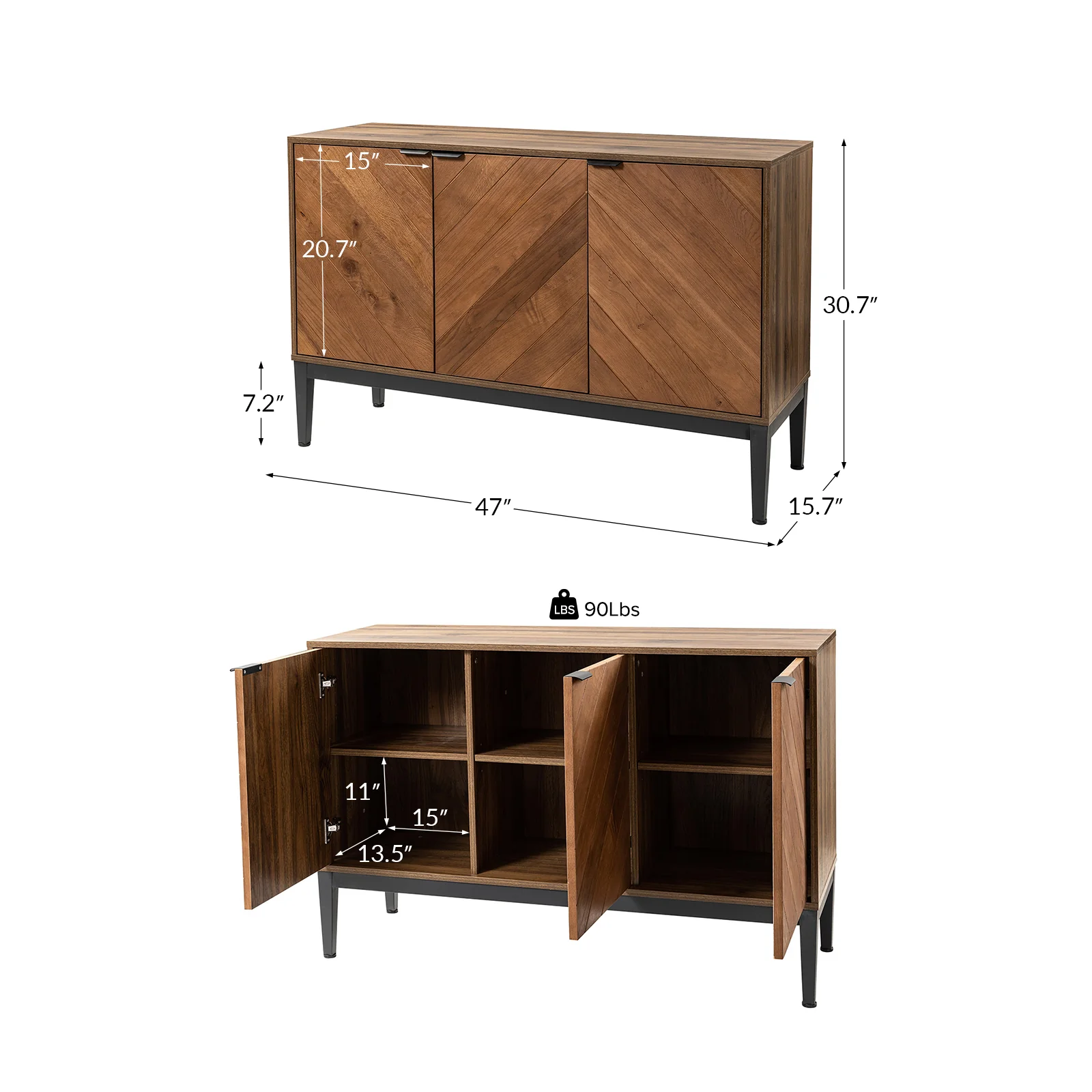 Eugen 47 Wide Kacie Modern Sideboard