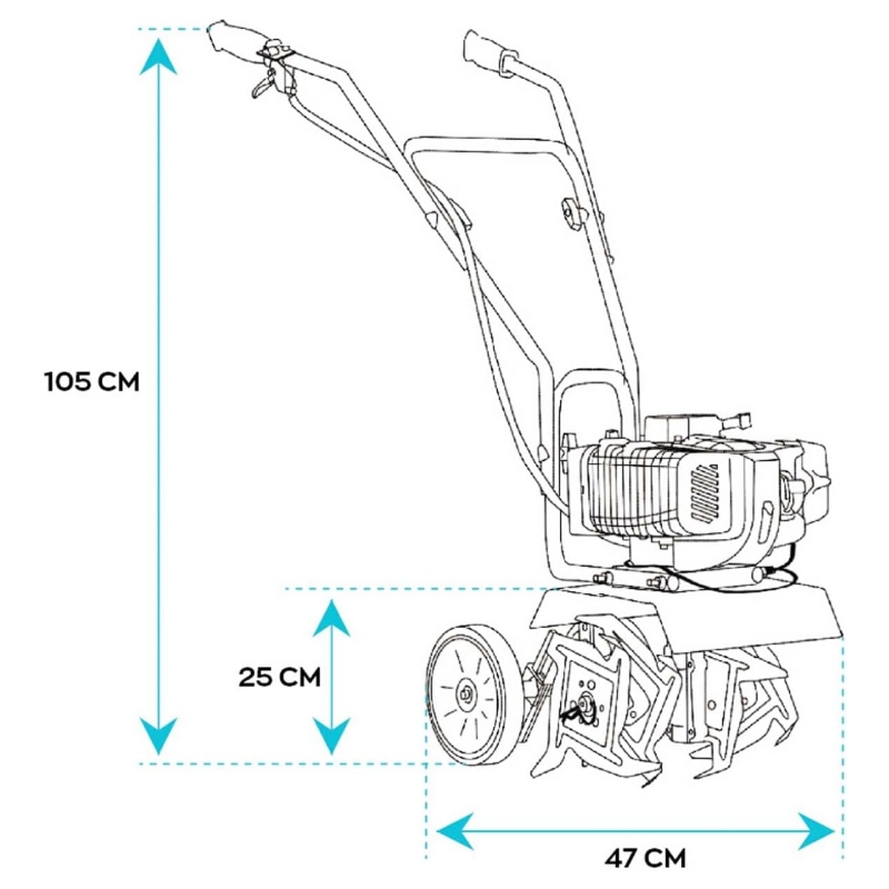BOUDECH TUKANG-52 52CC 2-stroke petrol rotary tiller