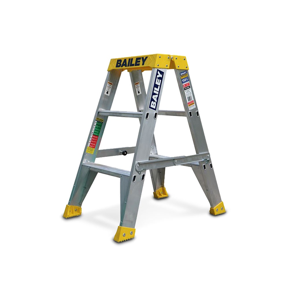 BAILEY 0.9m 150kg 3 Step Pro Aluminium Double Sided Big Top Ladder FS13966