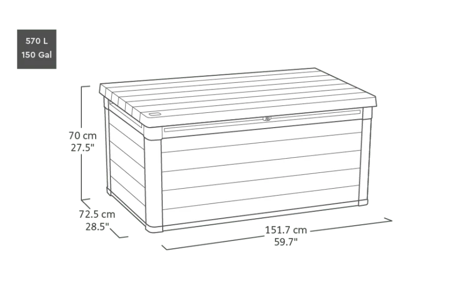 150 Gallon Deck Box - Gray