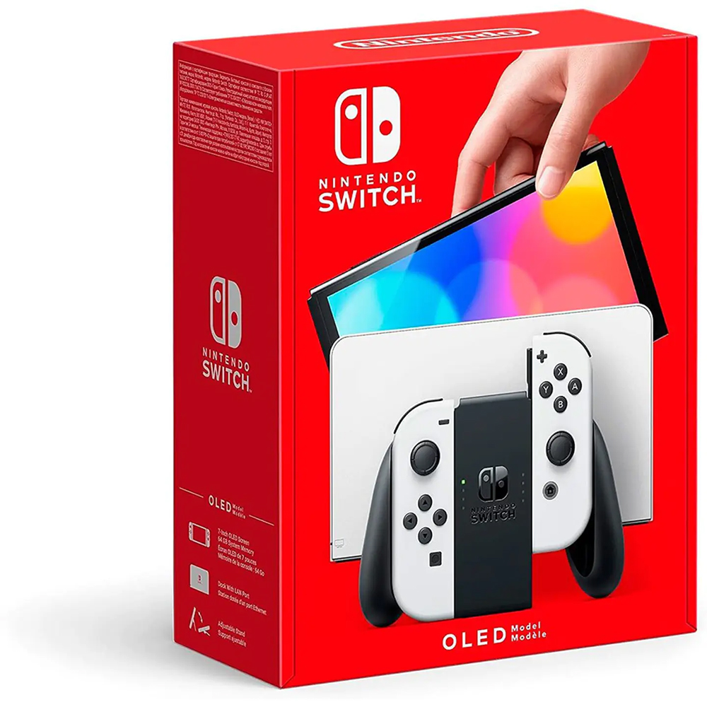 Nintendo - Geek Squad Certified Switch - OLED Model with White Joy-Con - White