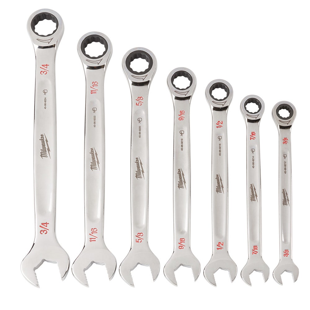 MILWAUKEE 7pc Imperial Ratcherting Wrench Combination Set 48229406