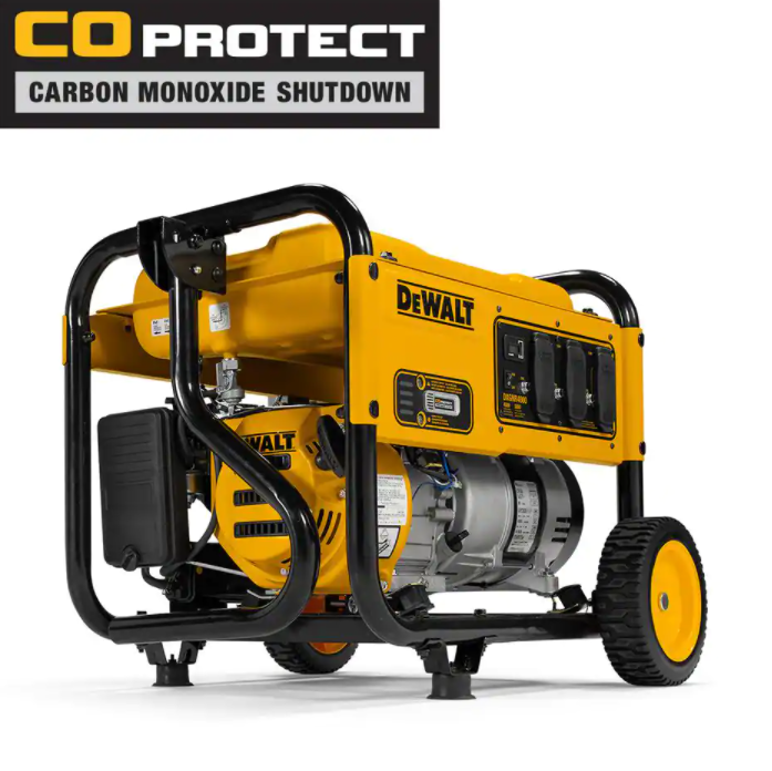 DEWALT 4000-Watt Manual Start Gas-Powered Portable Generator with Premium Engine, Covered Outlets and CO Protect