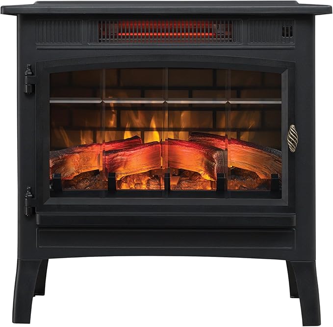 duraflame Freestanding Electric Fireplace Stove Heater with 3D Flame Effect for 1,000 Sq. Ft. Room