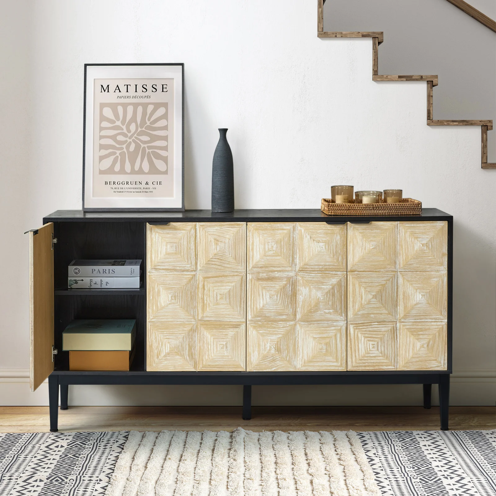 Kamu 60 Wide 4-Door Modern Style Sideboard