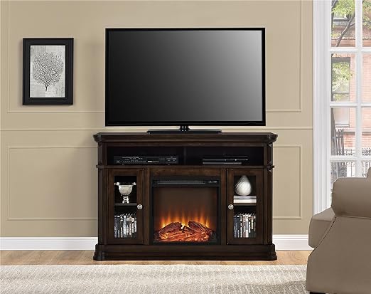 Ameriwood Home Brooklyn Electric Fireplace TV Console for TVs up to 50
