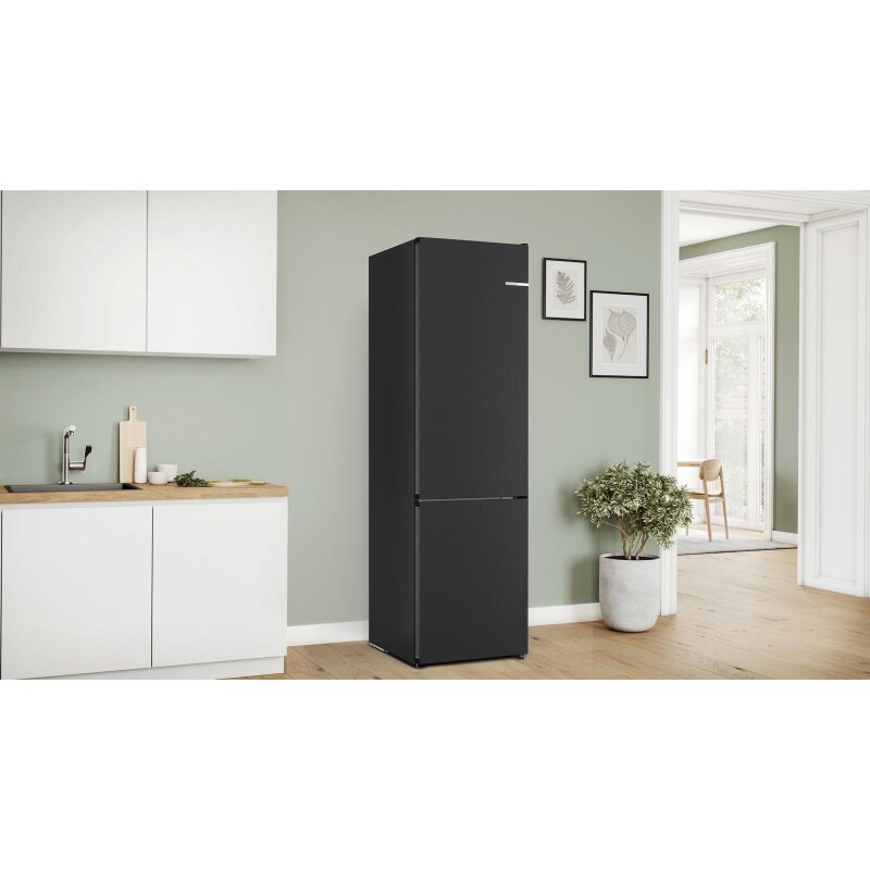 Bosch KGN27NBFAG Serie 2 Freestanding Fridge Freezer with NoFrost, MultiBox XXL, LED Lights, 182.4 x 55cm, Black [Energy Class F]
