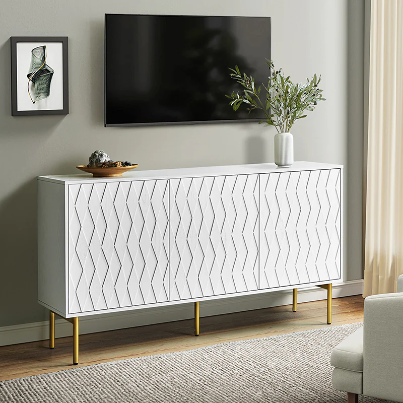 Jakob 3-Door Modern Sideboard with Adjustable Shelves