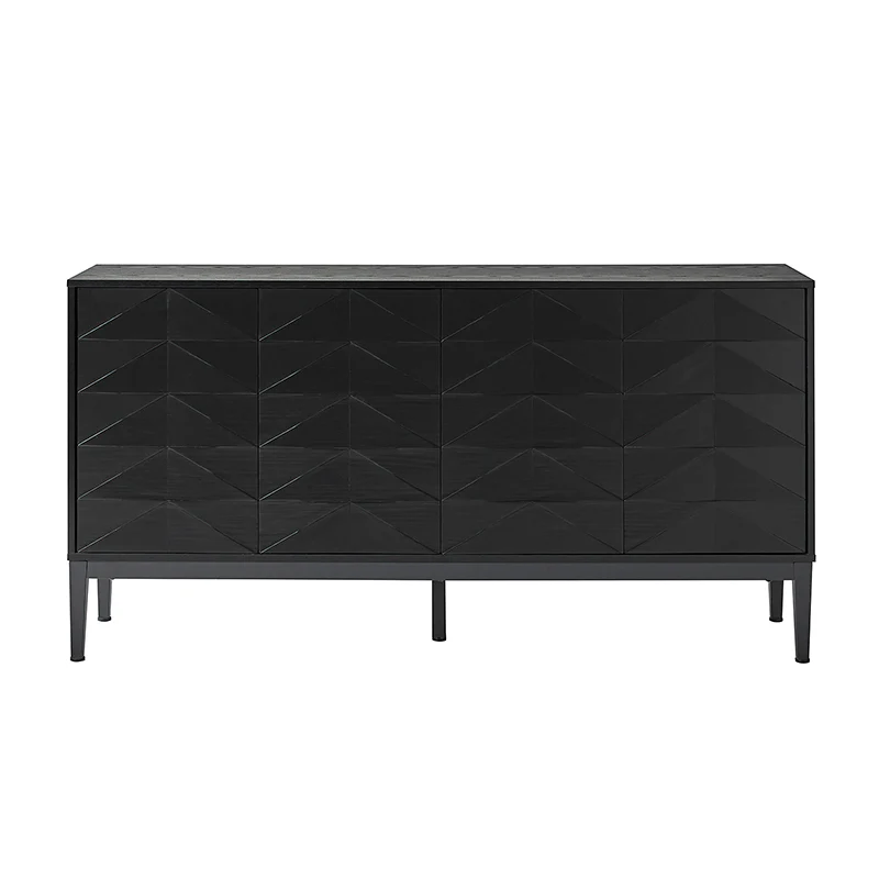 Beat Mid-century Modern 4-door Sideboard with Adjustable Shelf