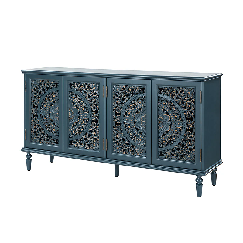Emathides 63 Solid Wood Sideboard with Lighting & Wine Rack
