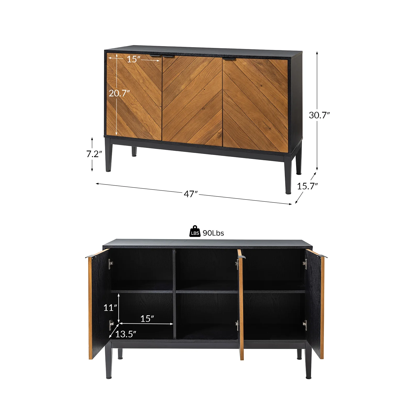 Eugen 47 Wide Kacie Modern Sideboard