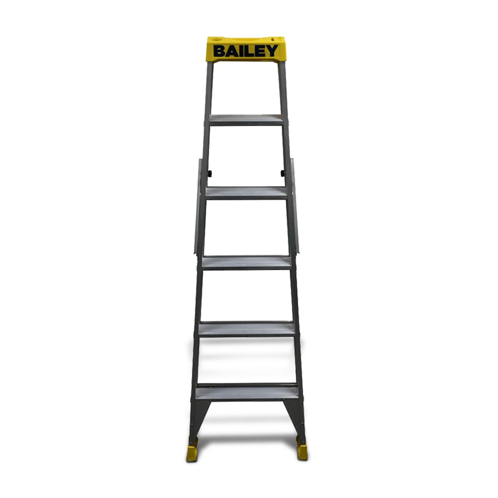 BAILEY 1.8m 150kg Step 6 Pro Aluminium Double Sided Ladder FS13963