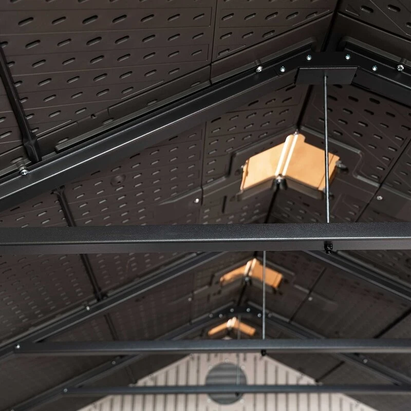 8' wide x 12.5' ​​deep plastic storage shed