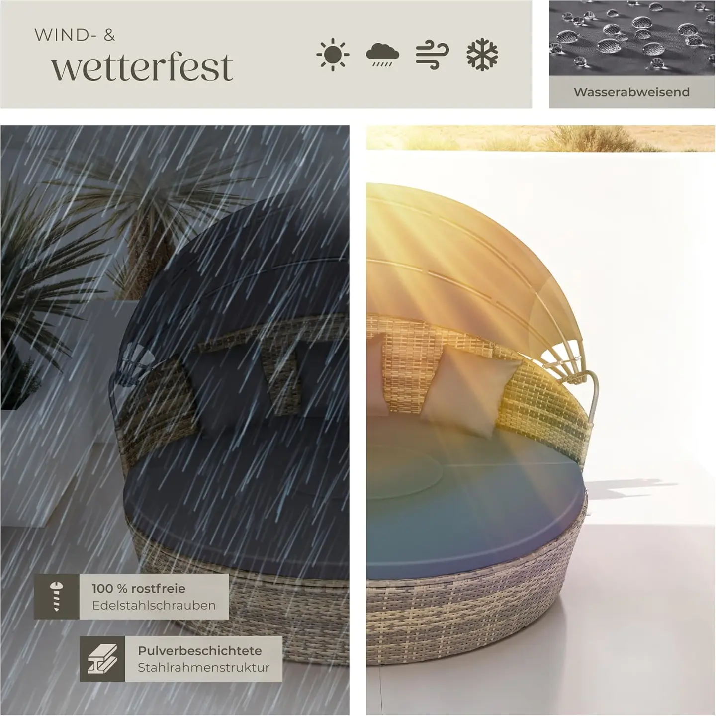 Lounge shell sun island outdoor weatherproof