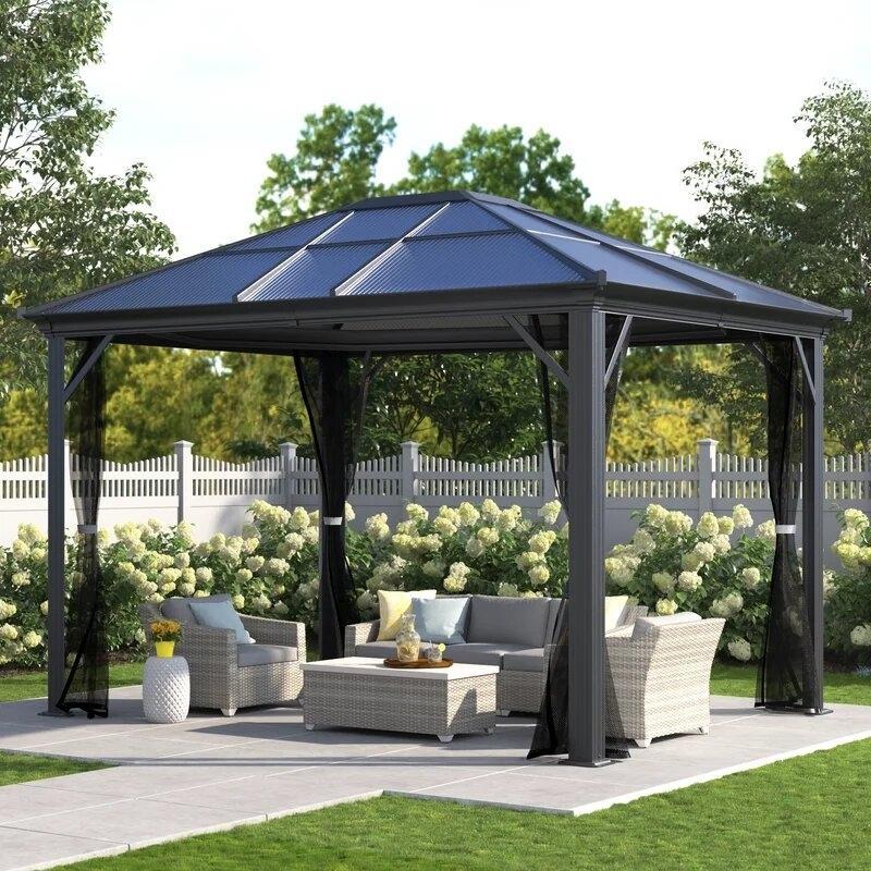Arlmont & Co. Celesse Meridien 10 ft. x 10 ft. Gazebo 113.0 H x 117.3 W x 117.3 D in