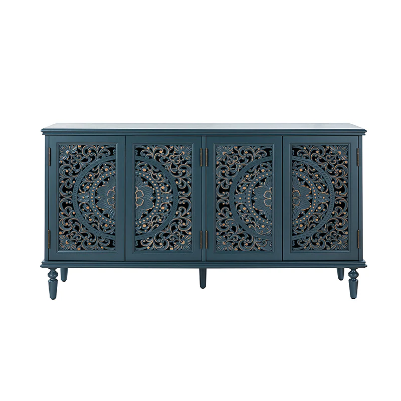 Emathides 63 Solid Wood Sideboard with Lighting & Wine Rack