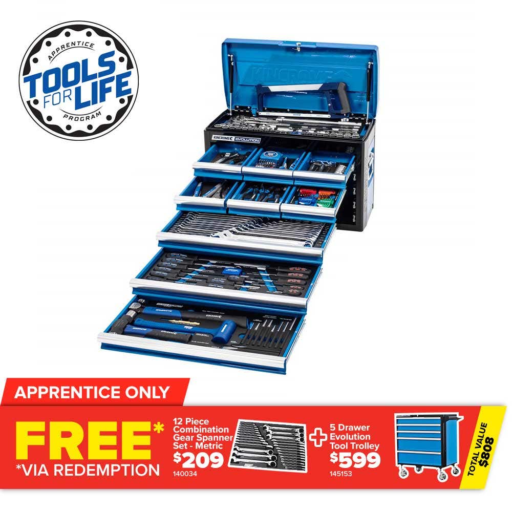 KINCROME Evolution TFL Tool Chest Kit 225 Piece 9 Drawer P1702