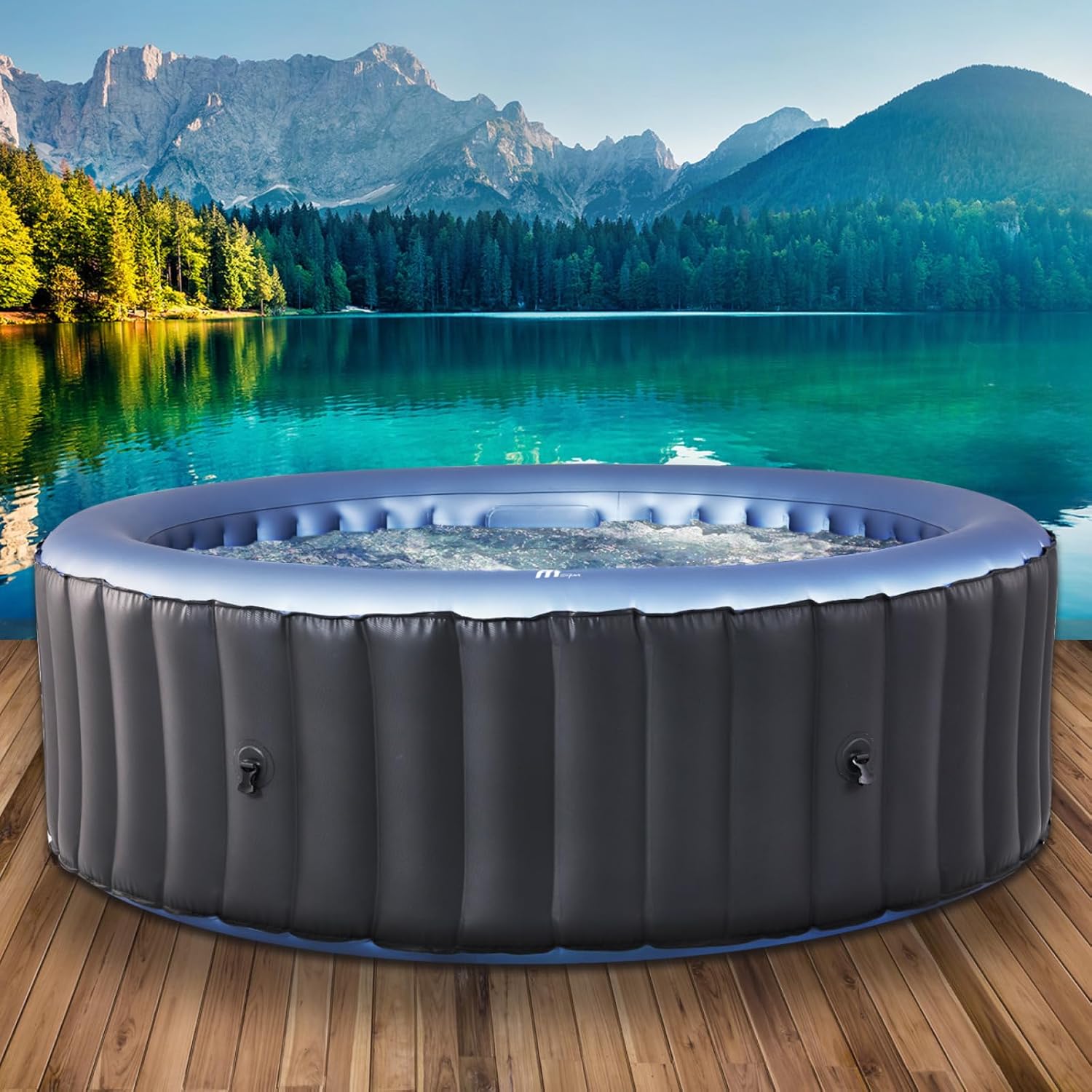BRAST® MSpa Inflatable Whirlpool, 4-8 People, Many Models, Round and Square, Diameter 125-224 cm