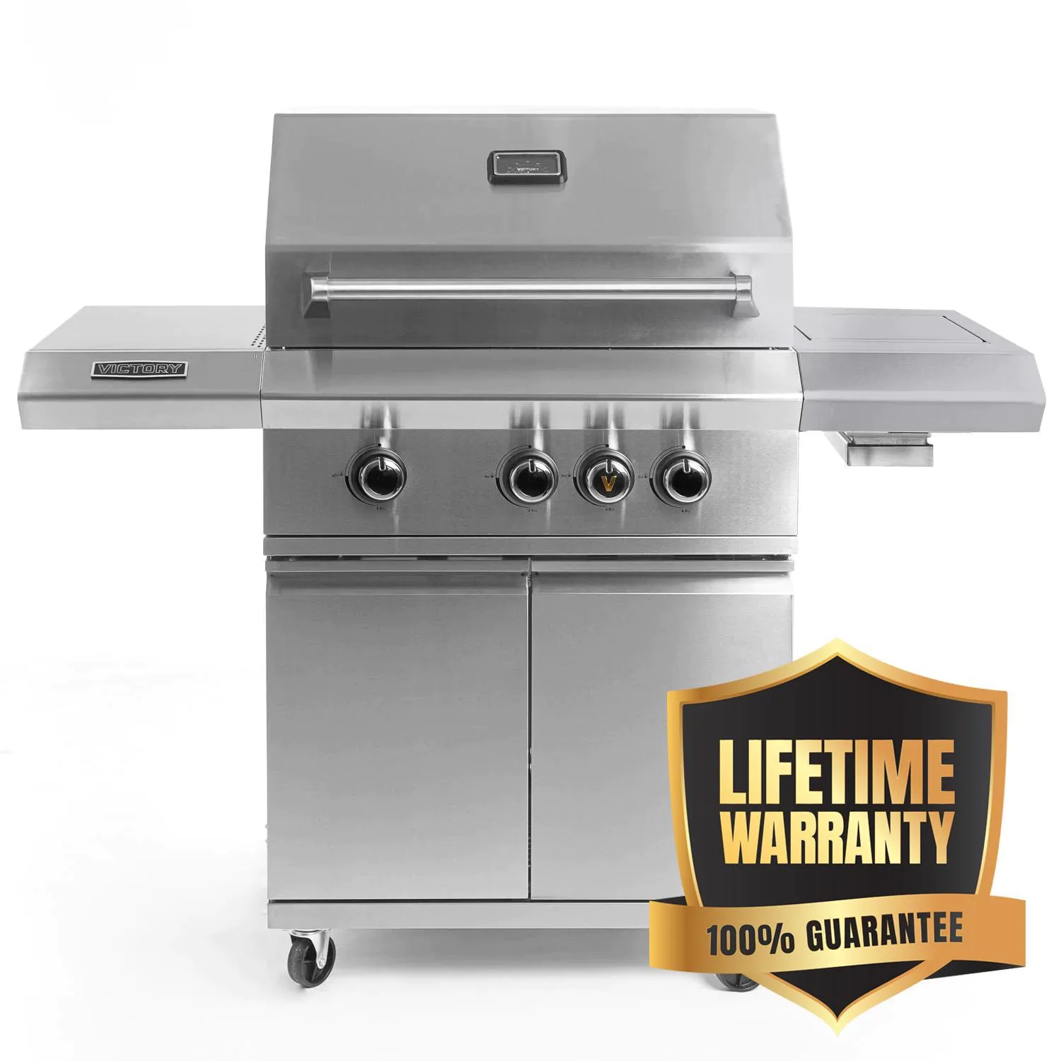 Victory 3-Burner Propane Gas Grill With Infrared Side Burner - BBQ-VCT3BSB-LP