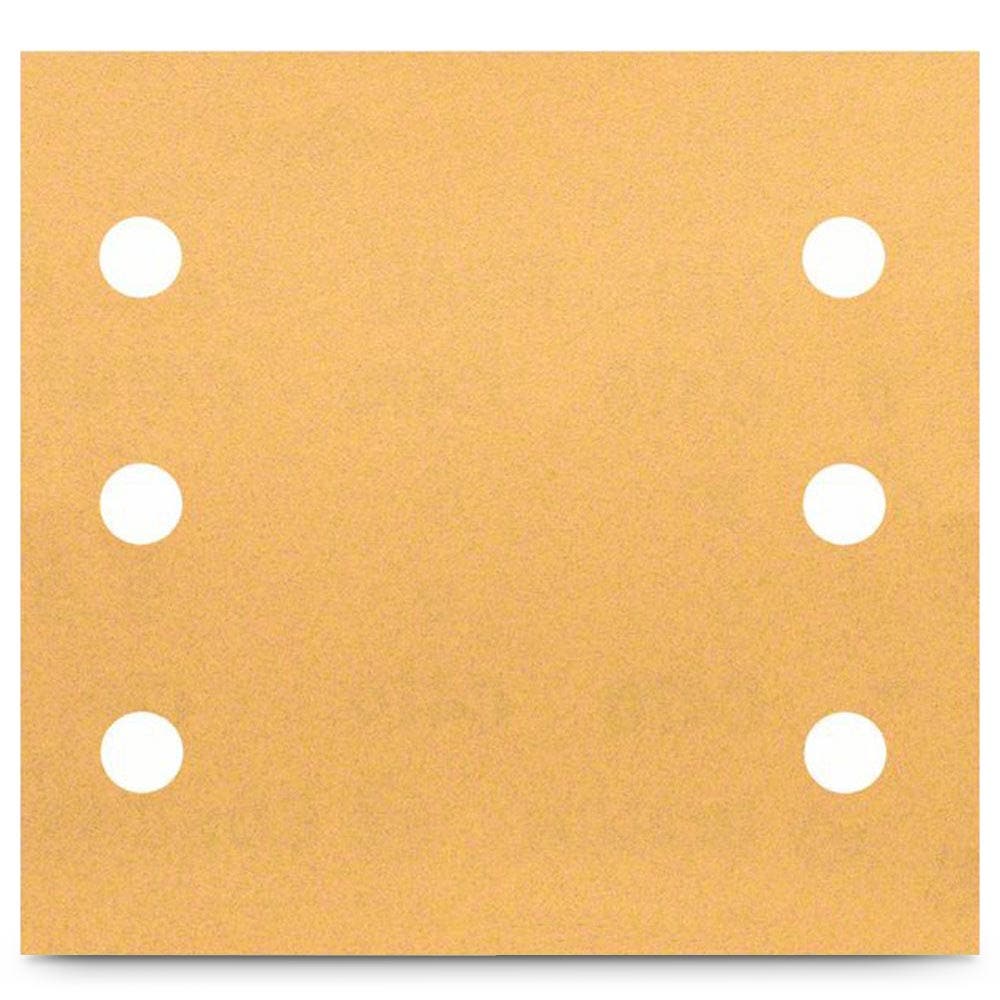 BOSCH 115 x 107mm 240-Grit 6-Hole Hook & Loop Sanding Sheet for Wood & Paint - C470 - 10 Piece