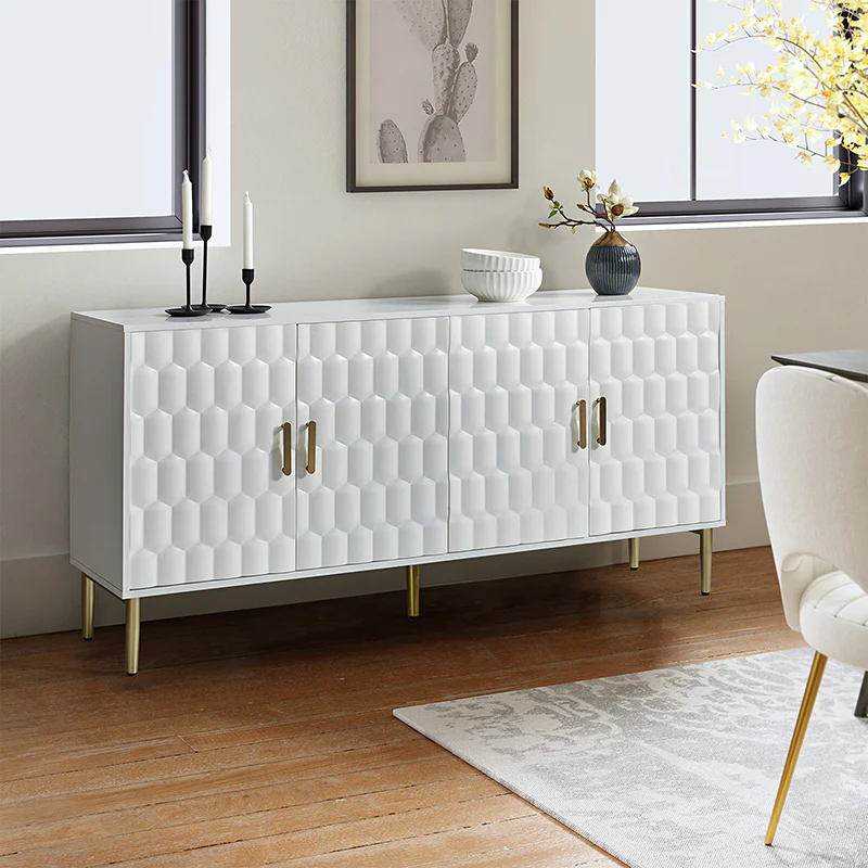 Modern Hexagonal Door Bruno 63 Wide Sideboard with Adjustable Shelves